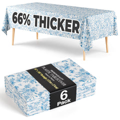 Trendables Premium Botanical Plastic Table Cover 54 In. x 108 In. | 6 Pack