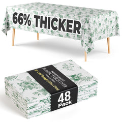 Trendables Premium Verdure Plastic Table Cover 54 In. x 108 In. | 48 Pack