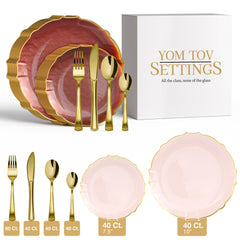 280 Piece Pink/Gold Petal Combo Set | Serves 40 Guests