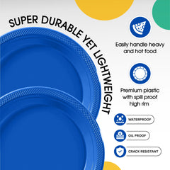 10 In. | Dark Blue Plastic Plates | 600 Count