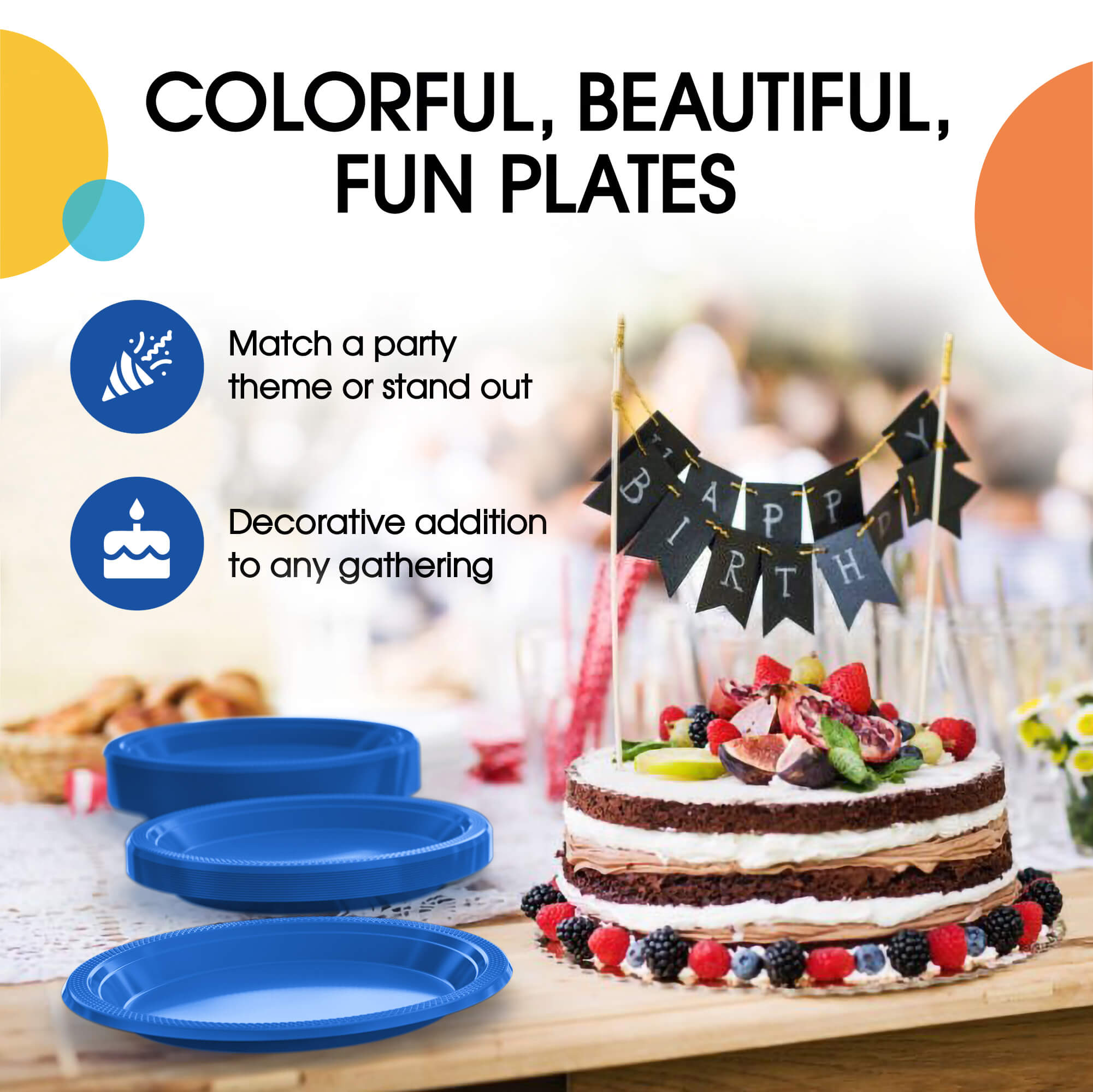 7 In. | Dark Blue Plastic Plates | 600 Count