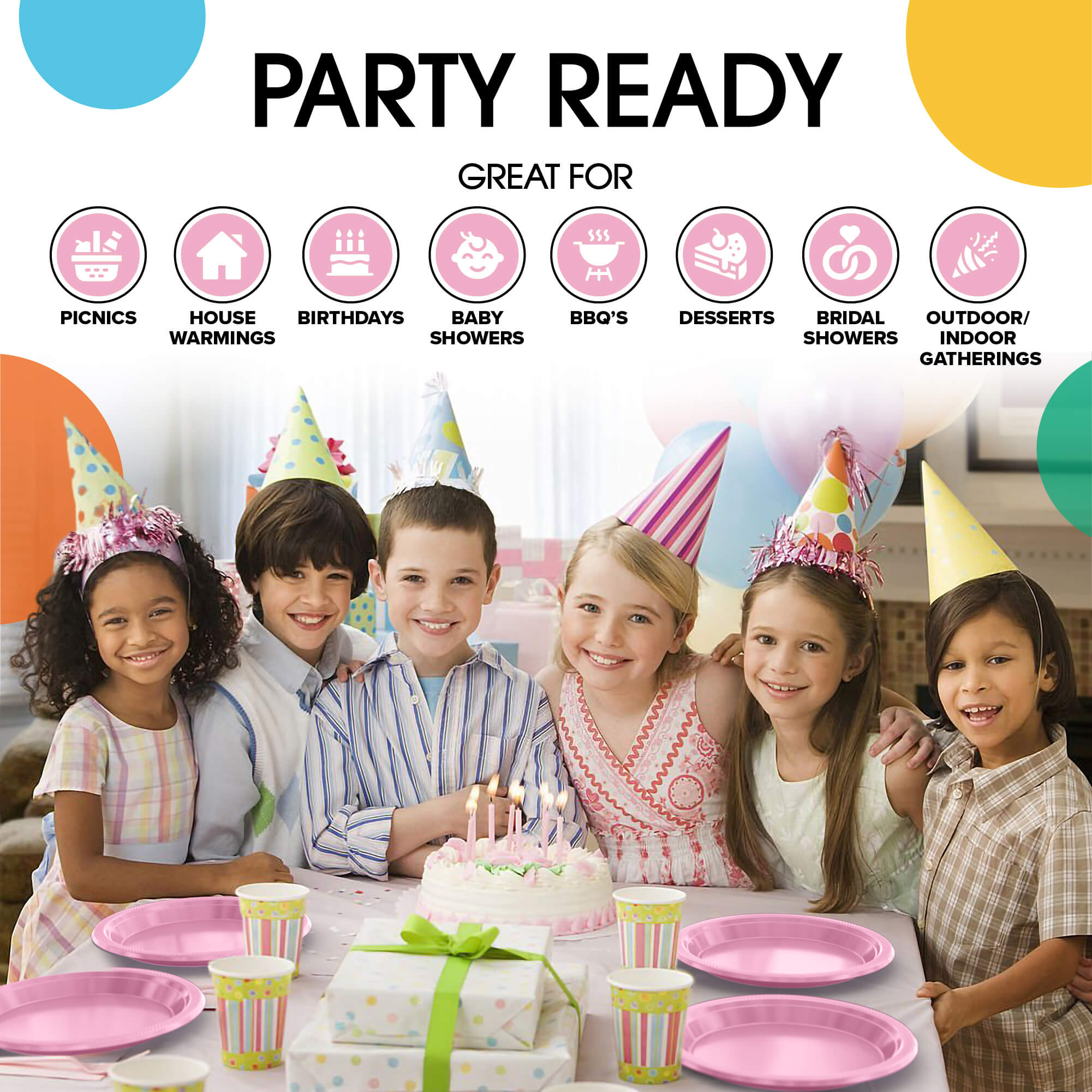 7 In. | Pink Plastic Plates | 600 Count