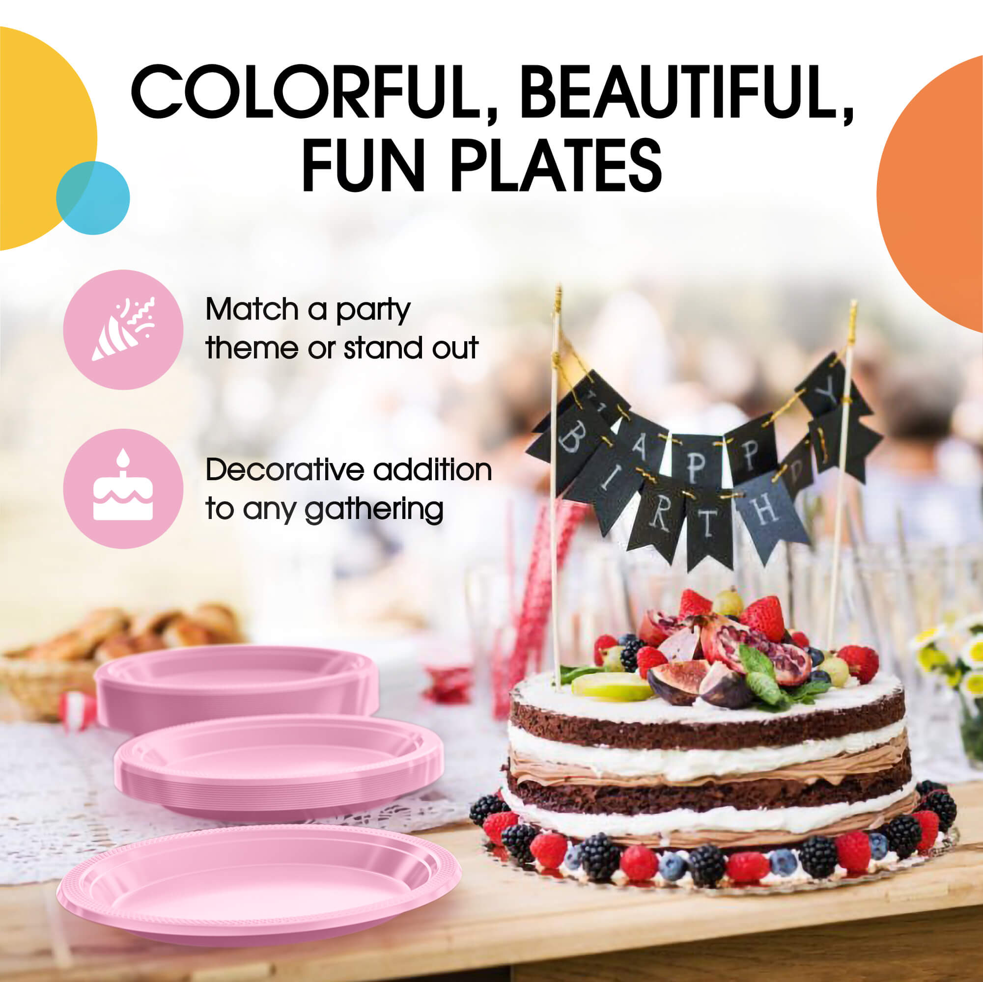 10 In. | Pink Plastic Plates | 600 Count