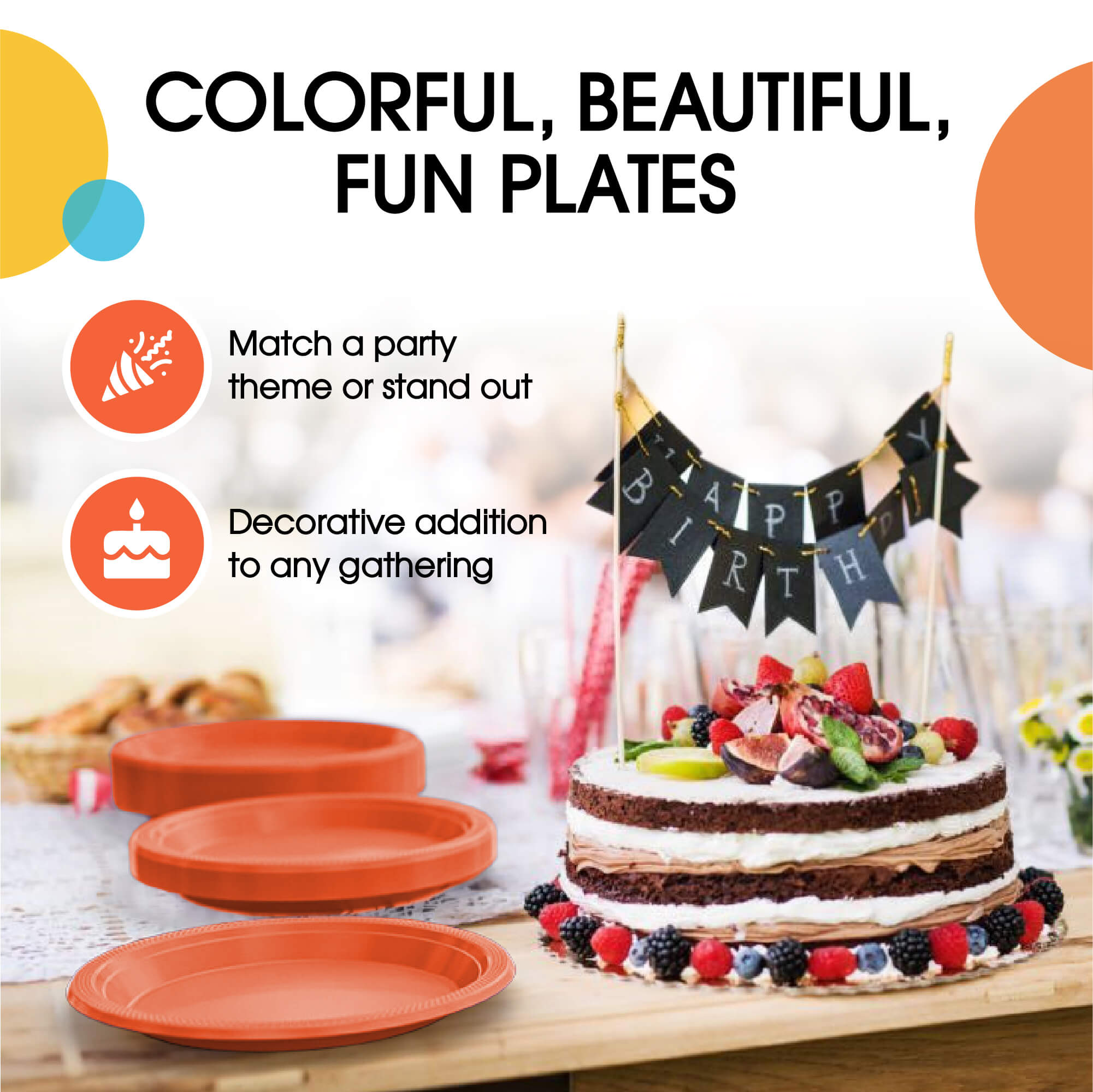 10 In. | Orange Plastic Plates | 600 Count