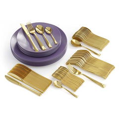 420 Piece Purple Rose Combo Set | Serves 60 Guests