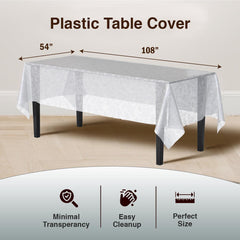 White Floral Table Cover | 12 Pack