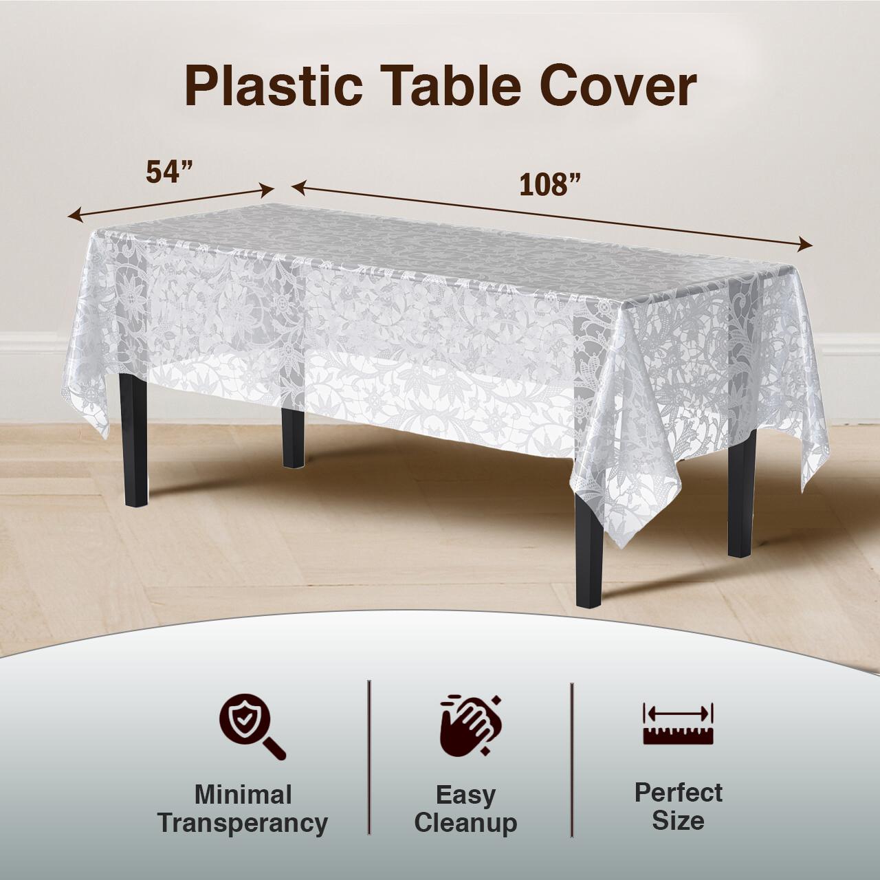 White Lace Table Cover | 12 Pack