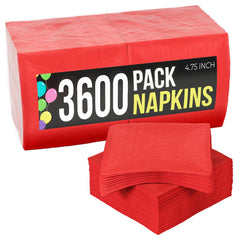 Red Beverage Napkins | 3600 Pack