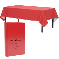 Red Flannel Backed Table Cover 54 In. x 70 In. | 2 Pack