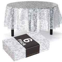 Round White Lace Table Cover | 6 Pack