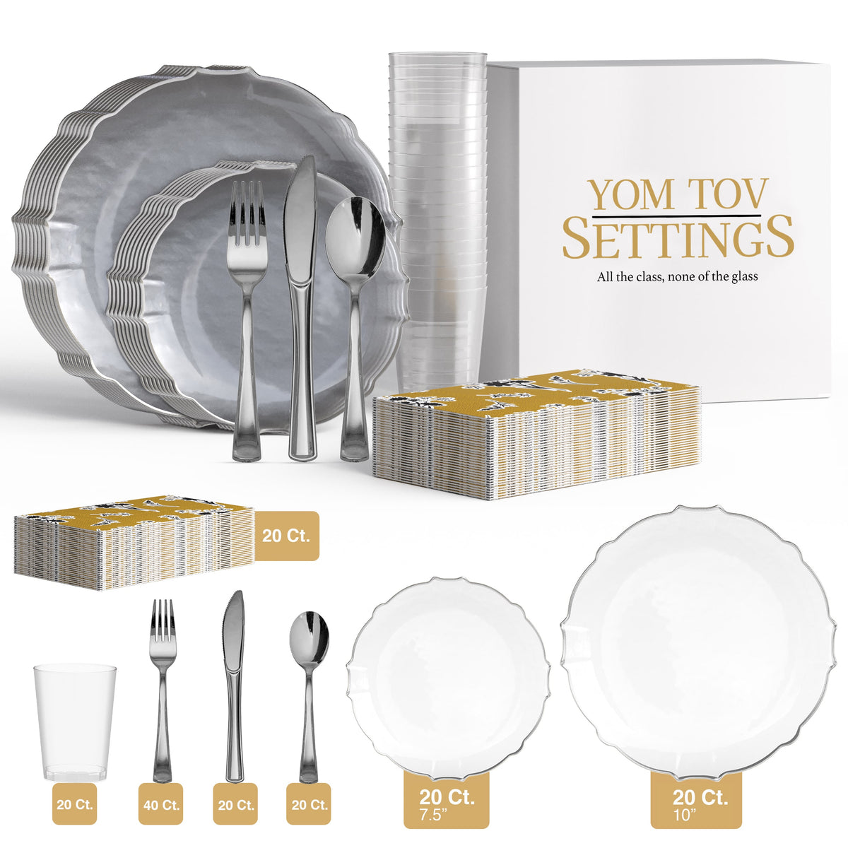 Service for 20 | Silver & BW Combo Set