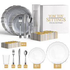 Service for 80 | Silver & BW Combo Set