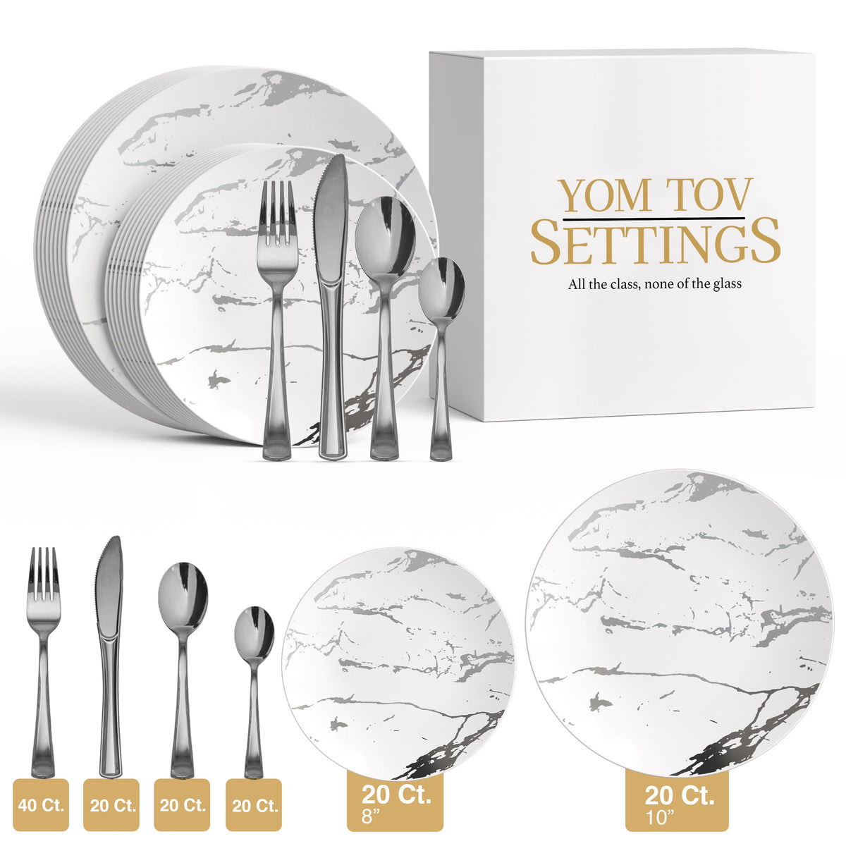 140 Piece Stone Combo Set | Serves 20 Guests