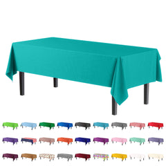 Teal Plastic Table Covers | 48 Count