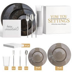 Service for 20 | Topaz Gemstone Hanukkah Combo Set - Silver