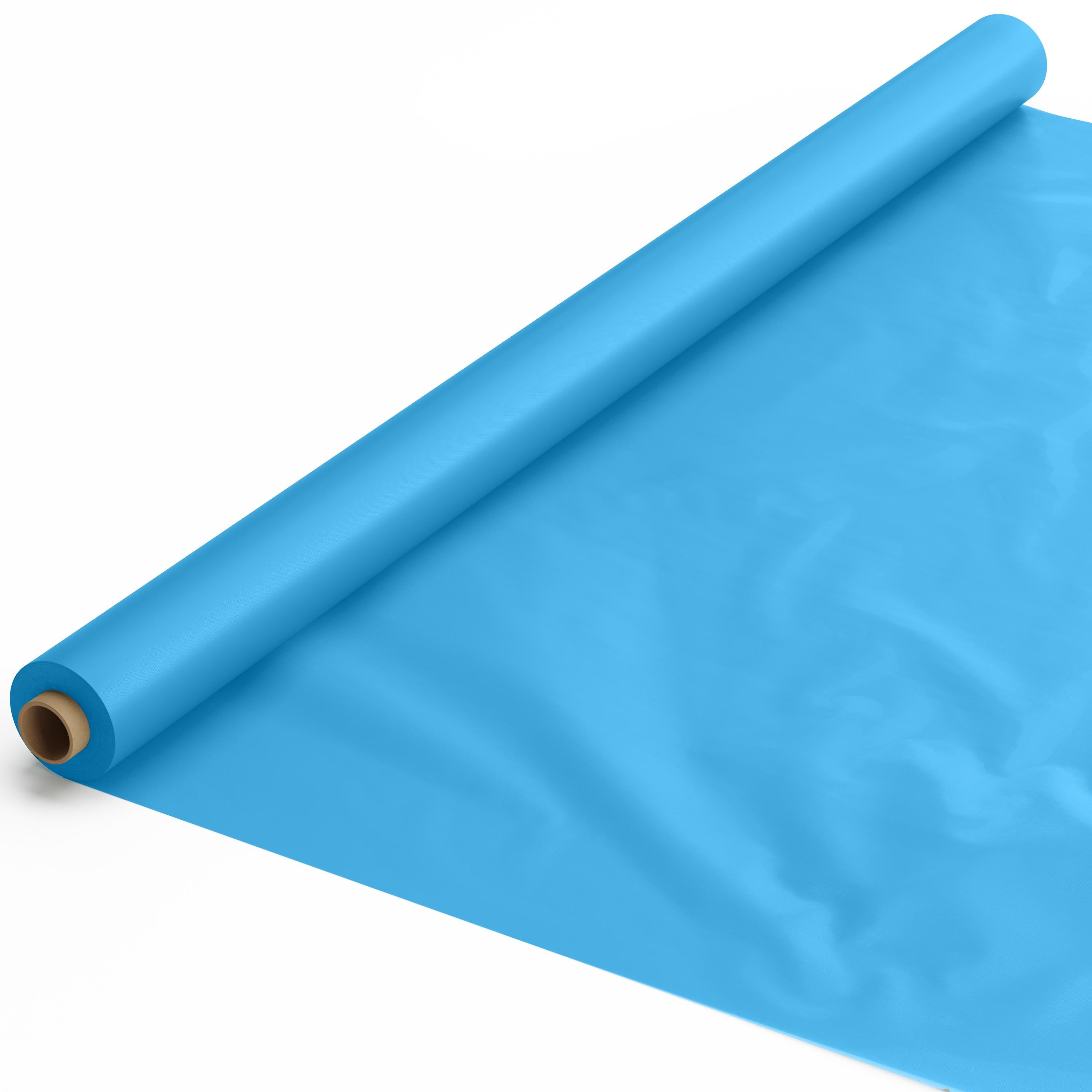 40 In. x 100 Ft. Premium Turquoise Plastic Table Roll | 6 Pack