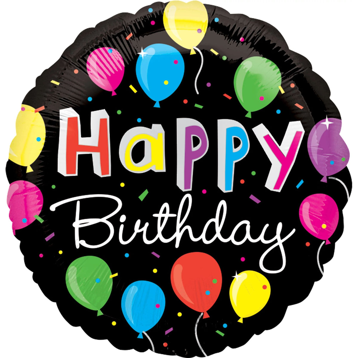 Bright & Festive Happy Birthday Foil Balloon - 18 Inch - Pack of 2