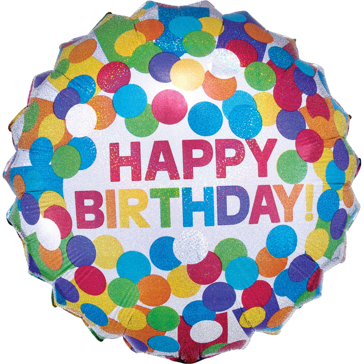 Rainbow Confetti Happy Birthday Foil Balloon - Pack of 5