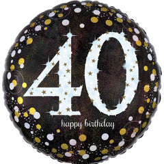 Sparkling 40th Birthday Foil Balloon - 18 Inch - Case of 100