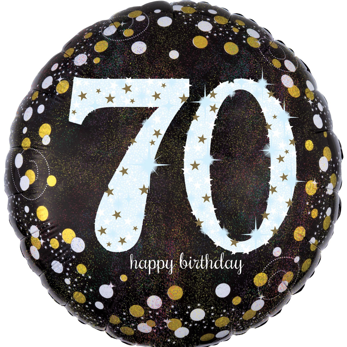 70th Birthday Sparkle Foil Balloon - 18 Inch - Pack of 10