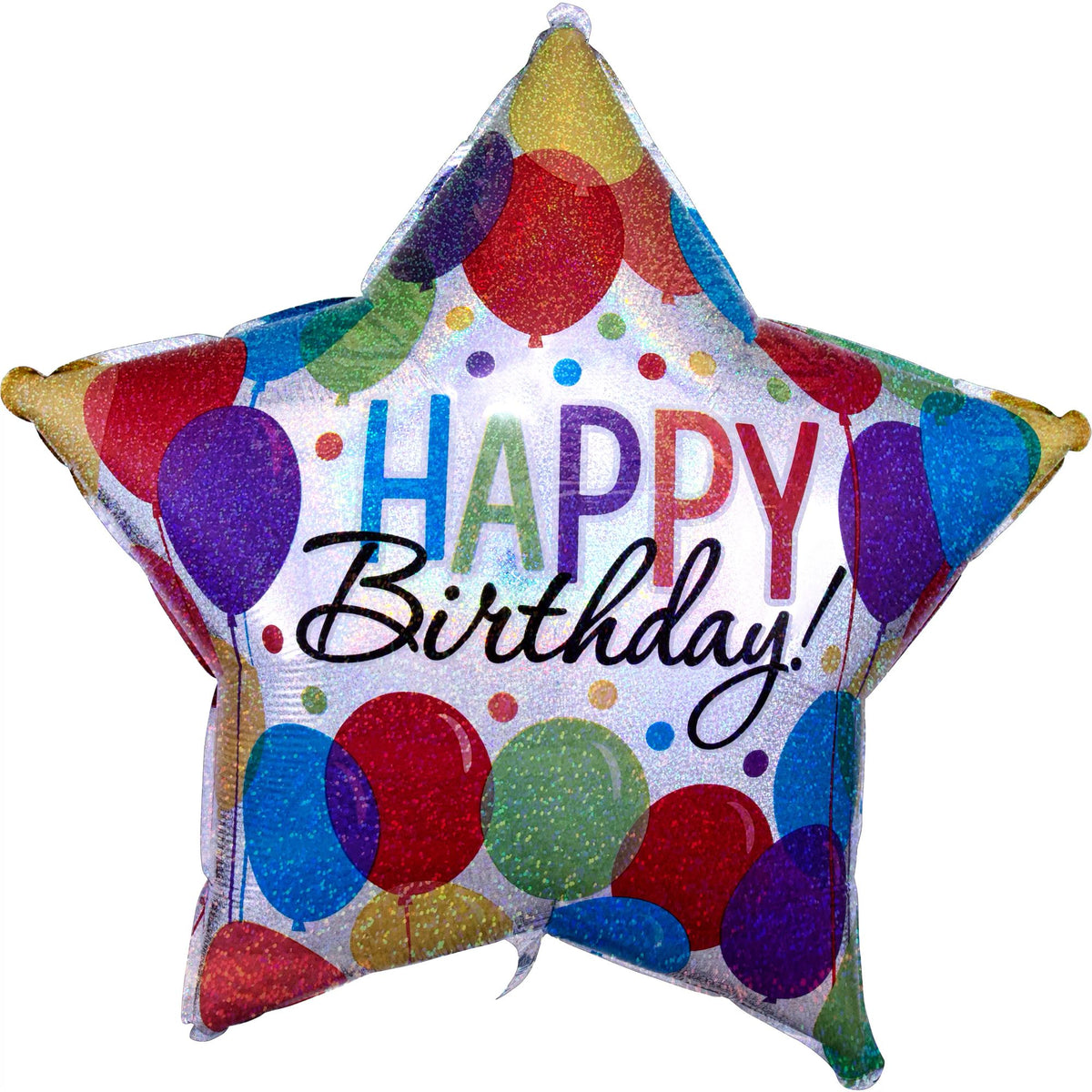 Star-Shaped Metallic Happy Birthday Balloon - Pack of 5