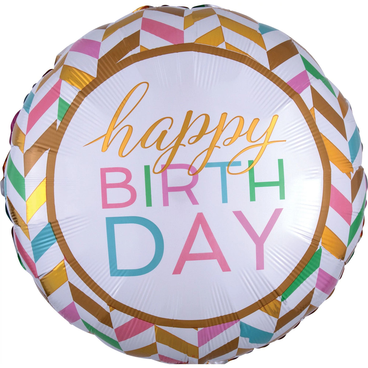 Metallic Celebration Happy Birthday Foil Balloon - Pack of 5