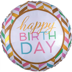 Metallic Celebration Happy Birthday Foil Balloon - Pack of 5
