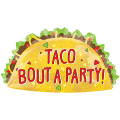 Festive Taco Shaped Foil Balloon - Pack of 5
