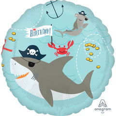 Ahoy Pirate Shark Mylar Balloon - 18-Inch - Pack of 2