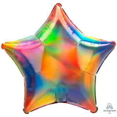 Iridescent Rainbow Star Foil Balloon - Pack of 10