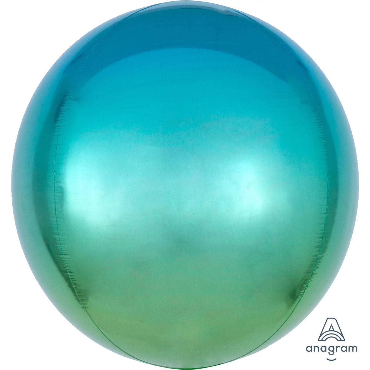 Blue and Green Ombre Orbz Metallic Balloon - Case of 50