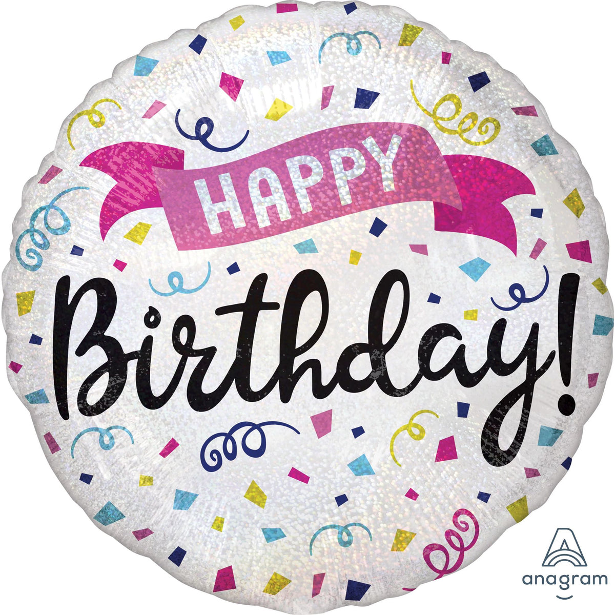 Colorful Confetti Happy Birthday Foil Balloon - Pack of 10