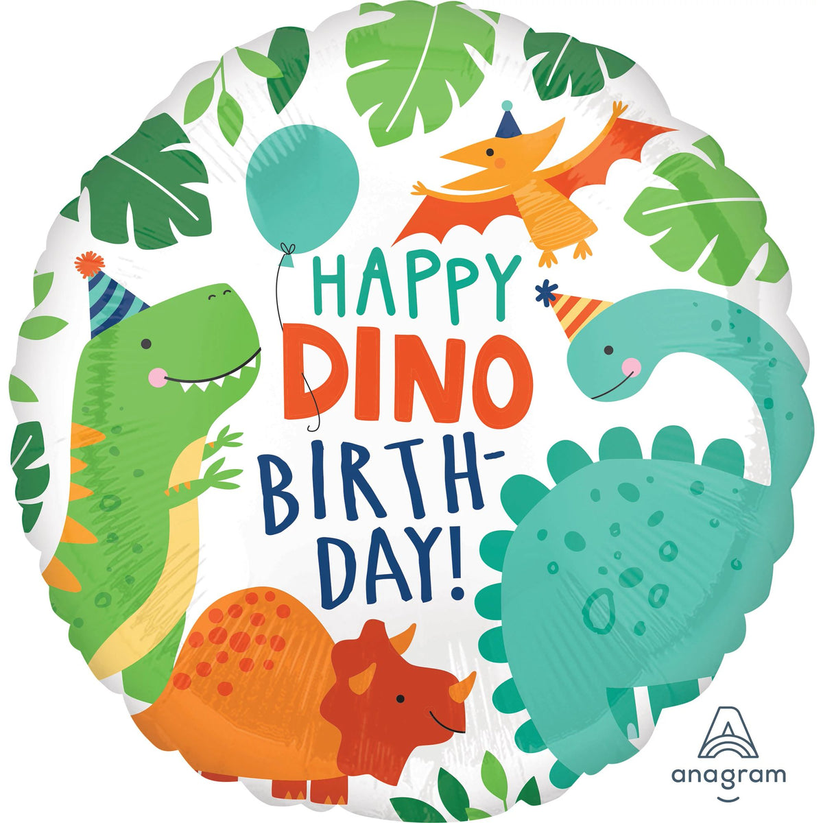 Dino-Mite Birthday Mylar Balloon - 18-inch Foil - Case of 100