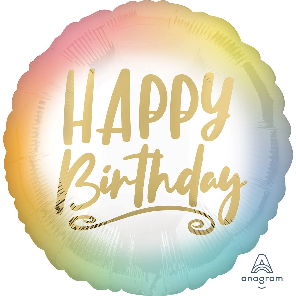 Metallic Ombre Happy Birthday Balloon - 18-inch Foil - Pack of 2