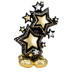 Star Cluster Black Metallic AirLoonz Balloon - Pack of 3