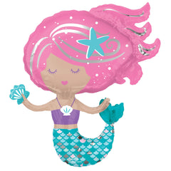 Shimmering Mermaid Super Shape Foil Balloon - Case of 50