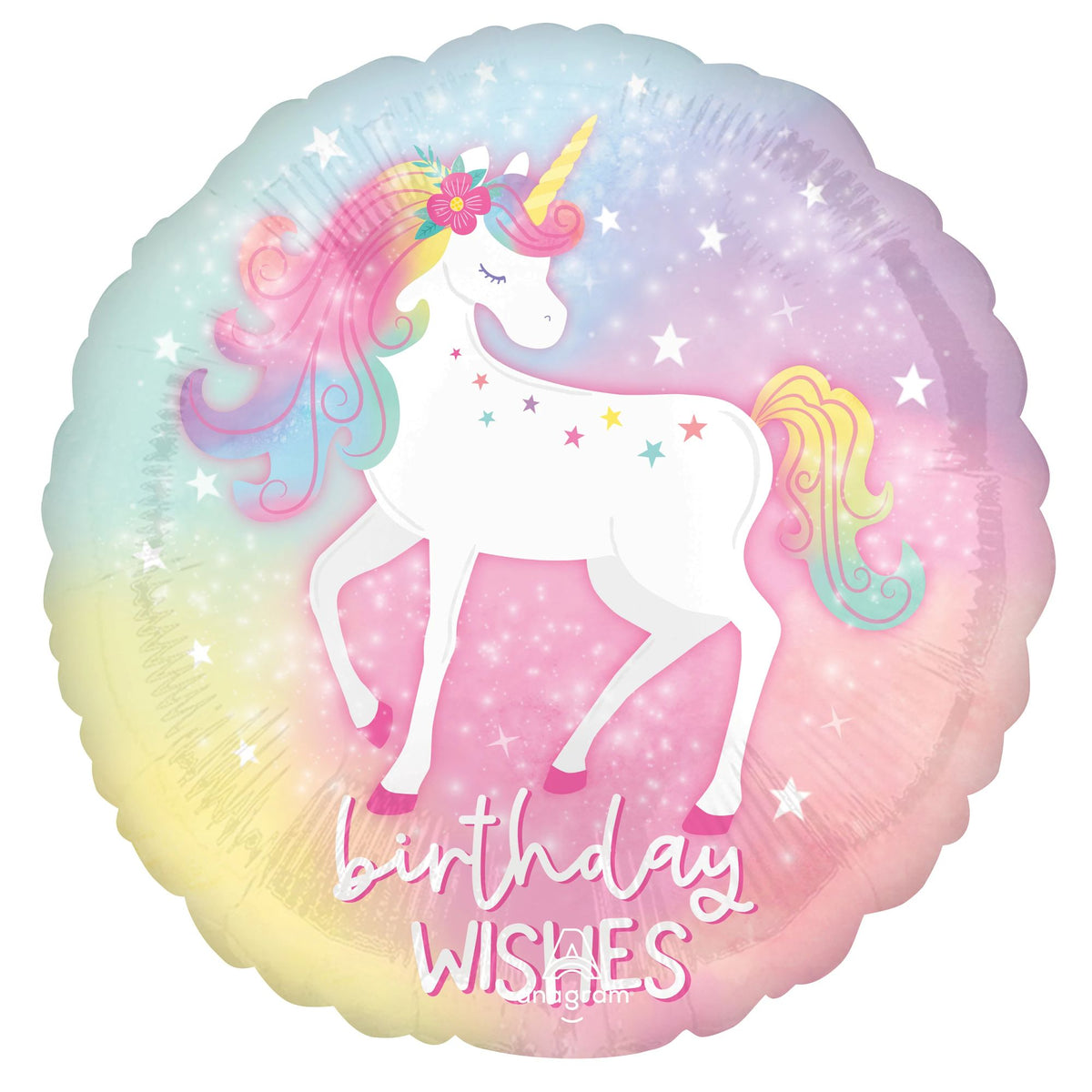 Enchanted Unicorn Birthday Mylar Balloon - 18-inch - Case of 100