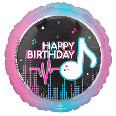 Vibrant Musical Happy Birthday Foil Balloon - 18 Inch - Pack of 10
