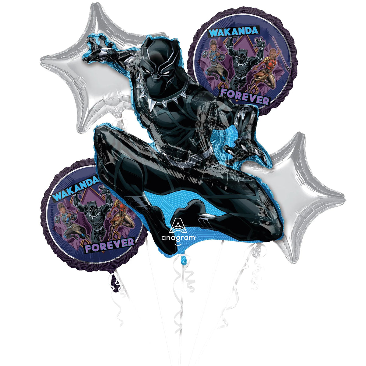 Black Panther Foil Balloon Bouquet, 5-pcs - Case of 24