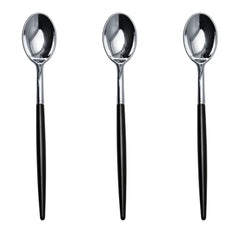 Trendables Spoons Black/Silver | 40 Count