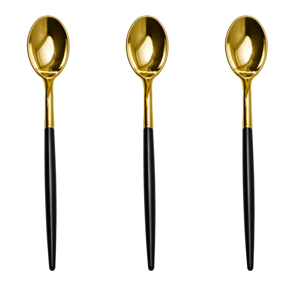 Trendables Spoons Black/Gold | 40 Count