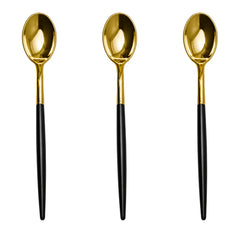 Trendables Spoons Black/Gold | 40 Count