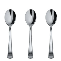 Exquisite Silver Plastic Spoons | 40 Count