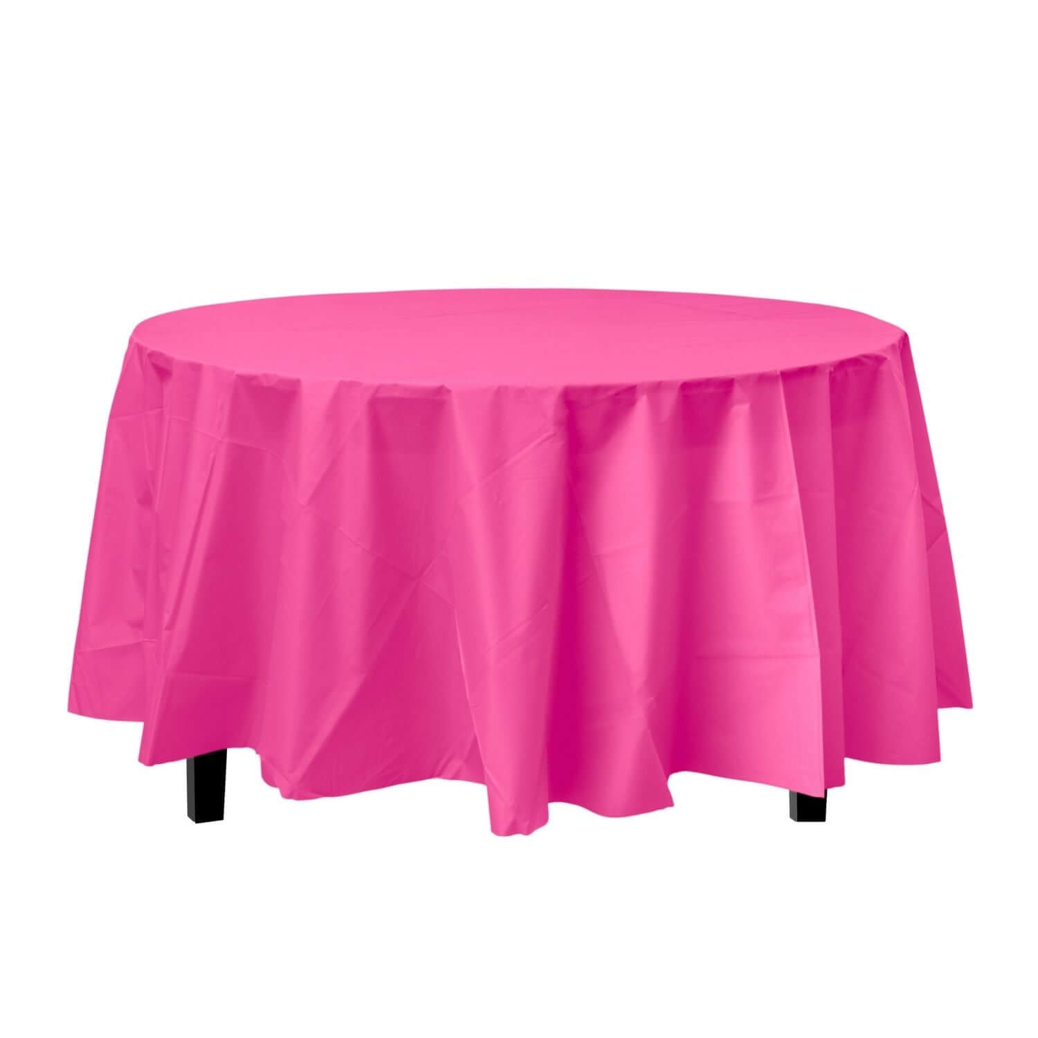 Cerise Round Plastic Tablecloth | 48 Count - Yom Tov Settings
