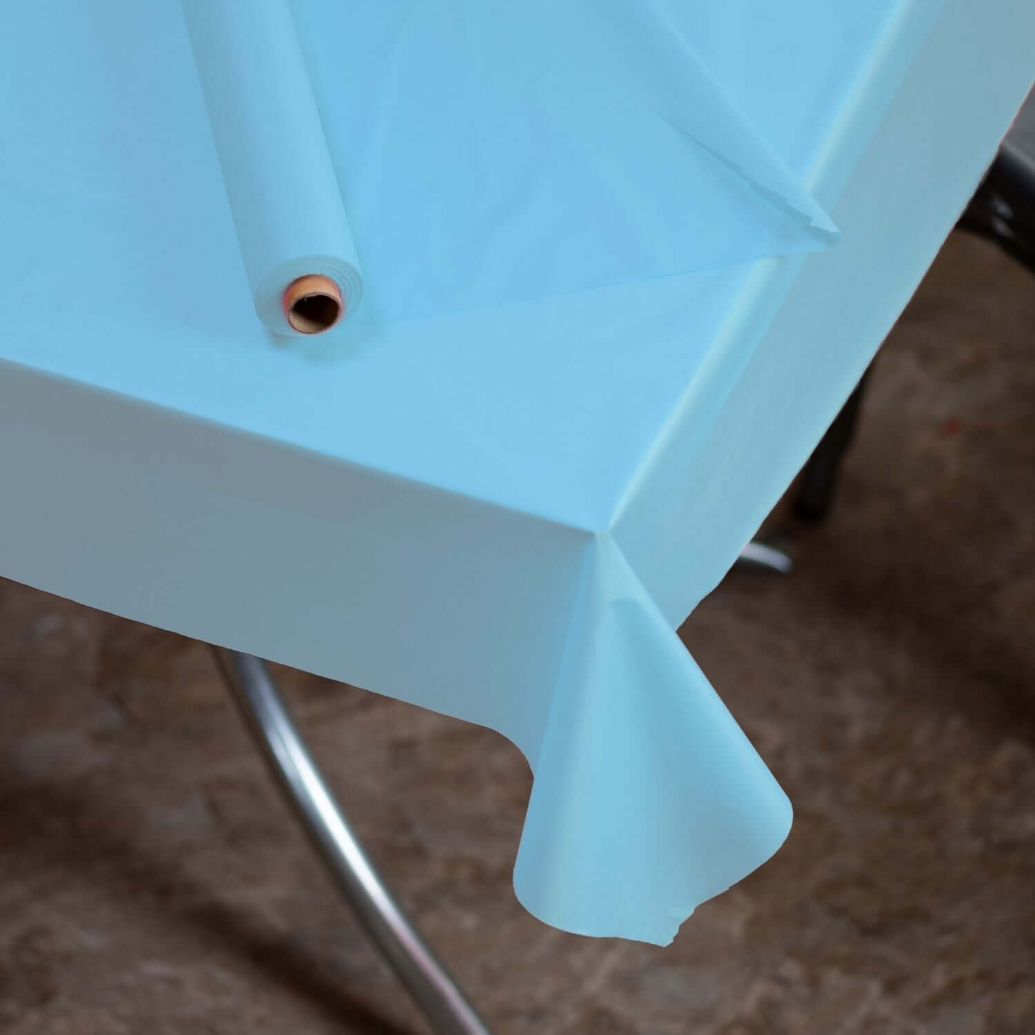 40 In. X 300 Ft. Premium Sky Blue Plastic Table Roll | 4 Pack - Yom Tov Settings