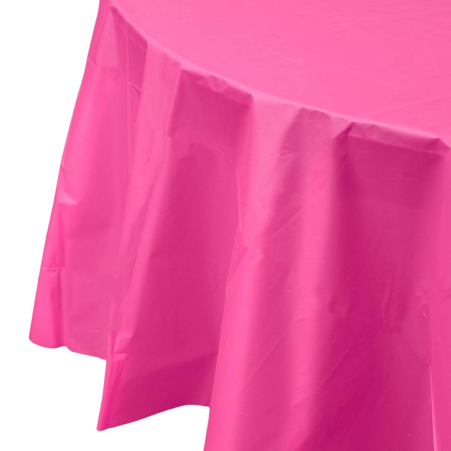 Cerise Round Plastic Tablecloth | 48 Count - Yom Tov Settings