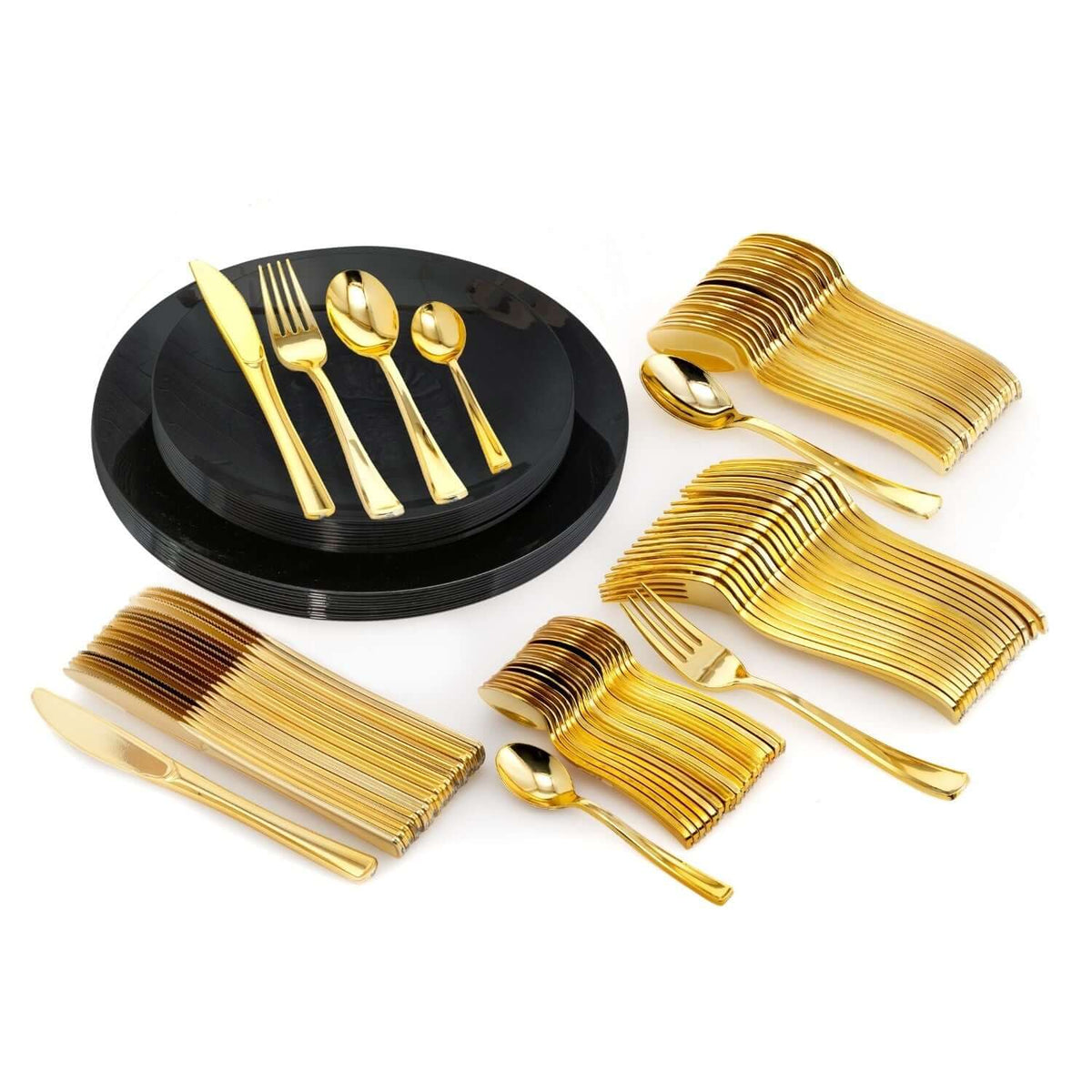 280 Piece Black Combo Set | Serves 40 Guests