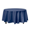 Navy Round Plastic Tablecloth | 48 Count - Yom Tov Settings