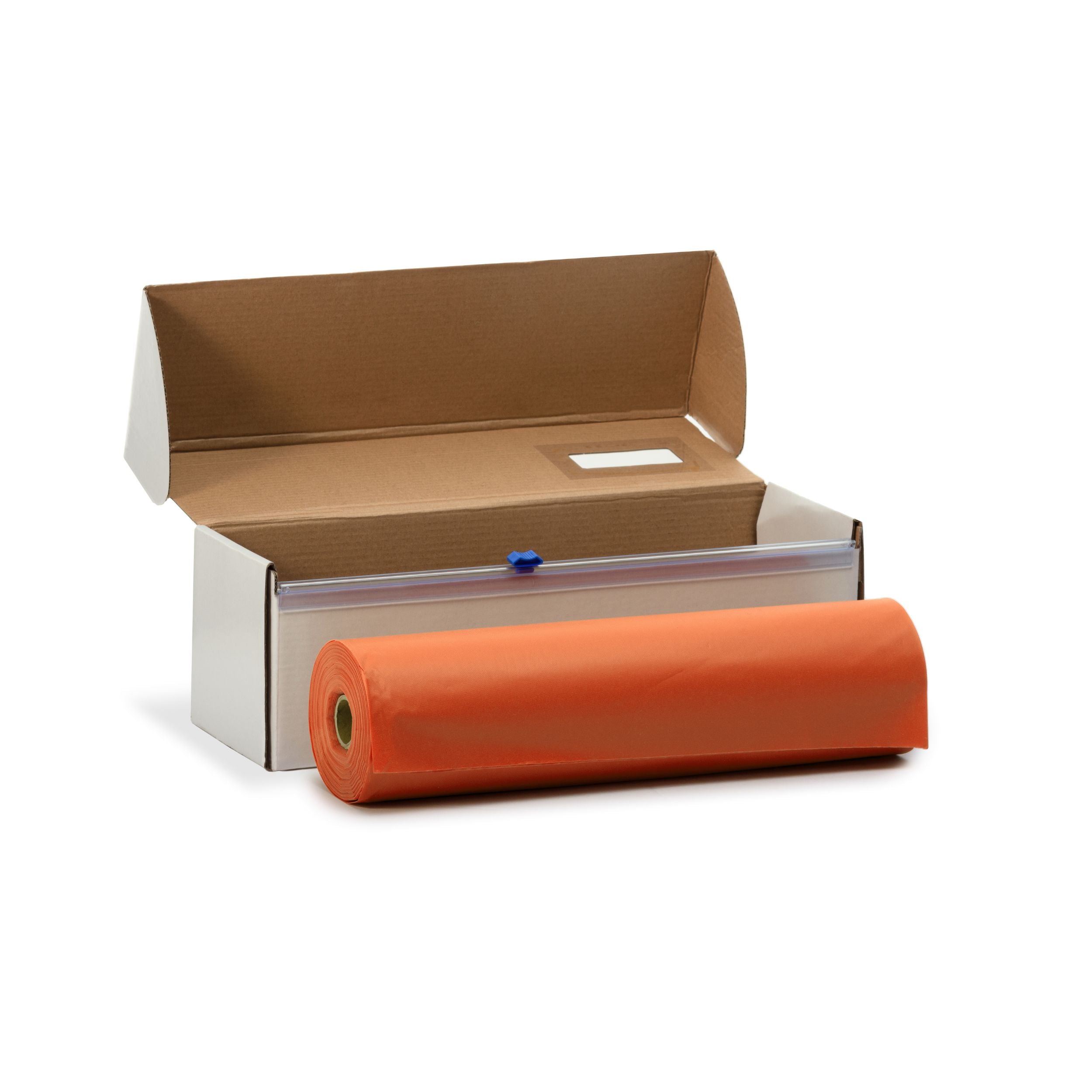 54" X 100' Cut To Size Orange Plastic Table Rolls | 6 Pack