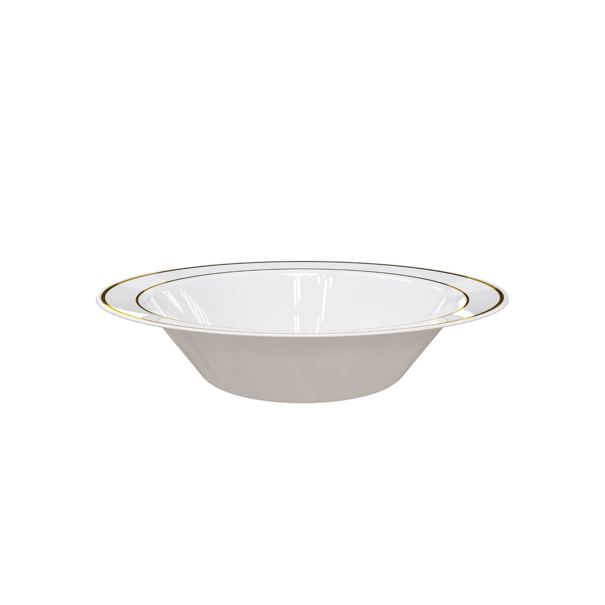 14 Oz. Cream/Gold Line Design Bowls | 40 Count